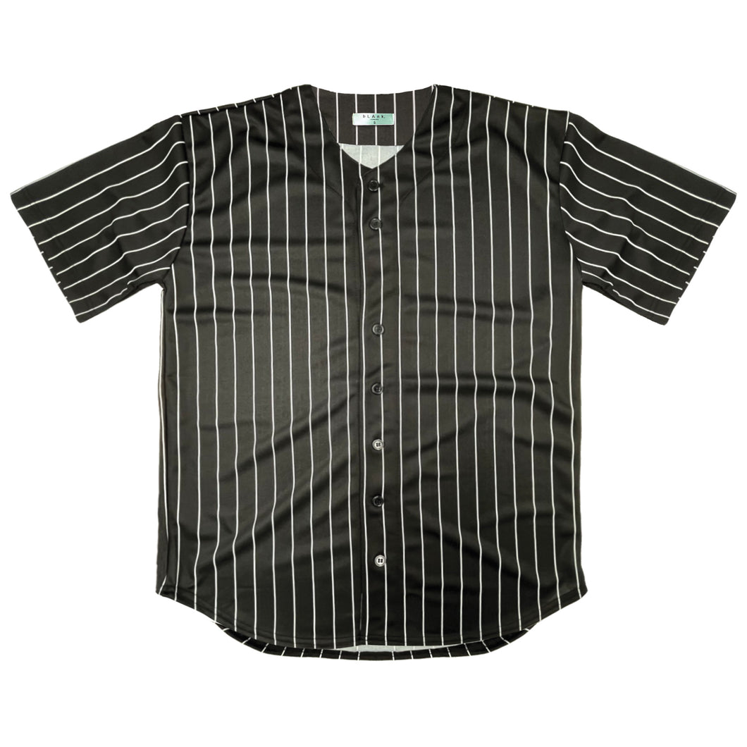 Baseball Jersey - BLACK / WHITE STRIPE