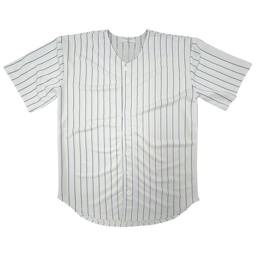 Baseball Jersey - WHITE / BLUE STRIPE
