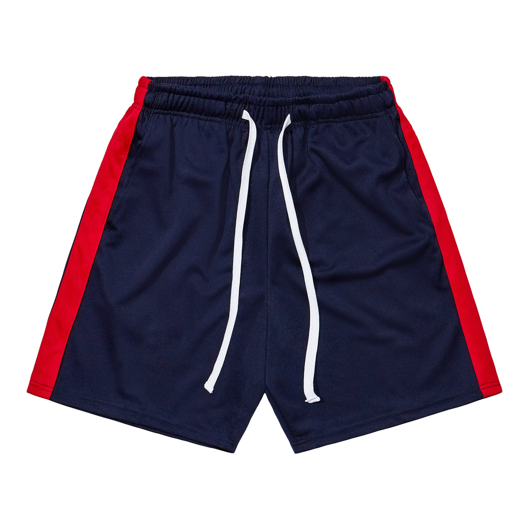 Athletic Shorts - Navy Blue / Red