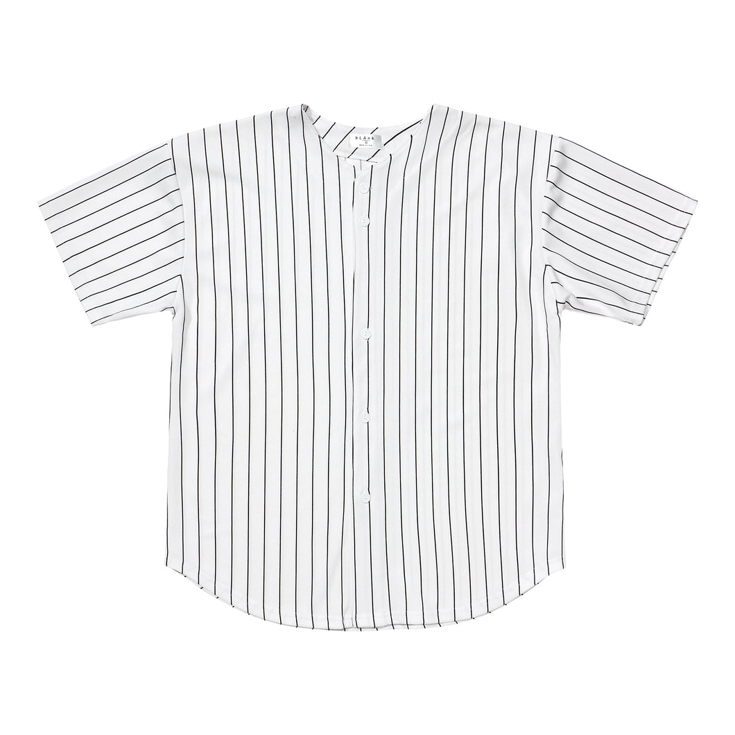 Baseball Jersey - White / Black Stripes