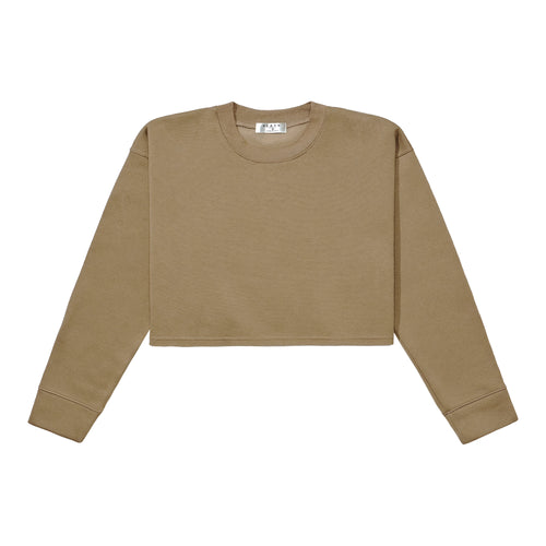 Crewneck Crop Top - Khaki