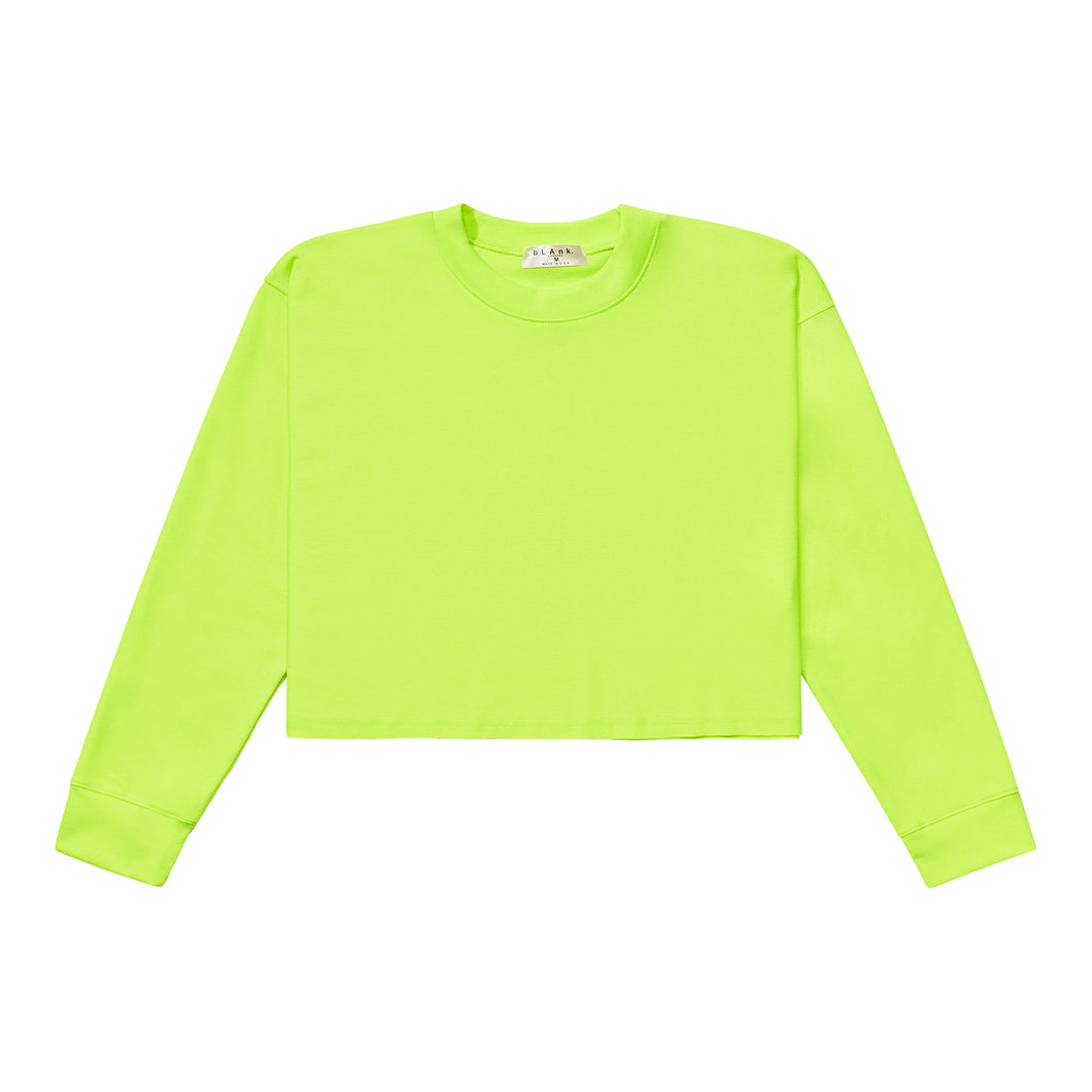 Crewneck Crop Top - Neon Green