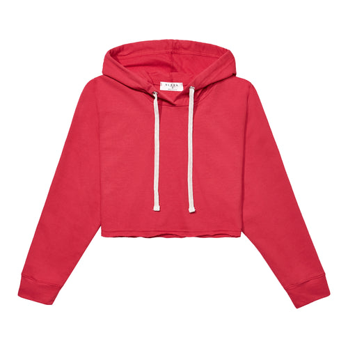 Heavyweight Hoodie Crop Top - Red